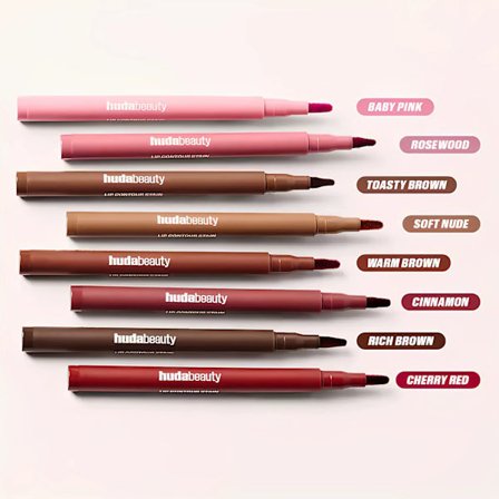 Huda-Beauty 12-timers holdbar leppestift, lipgloss og geléleppeolje Toasty Brown, A