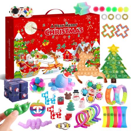 Ny adventskalender 2021 Juleleke For Barn Nedtellingskalender 24 Dager Juleleker Jul Push Bubbles Lekepakke Gave Noel Fluorescence Yellow