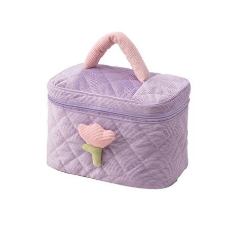 Stor kosmetiktaske i fløjl, slikfarver