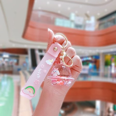 Söt Nyckelringspresent – (Rosa) Ryggsäcksberlocker Cartoon Hund Flytande