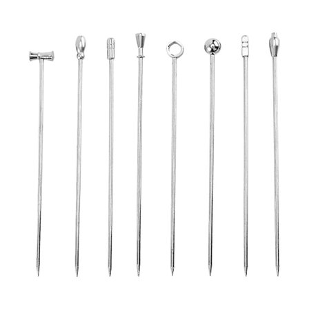 8 stk. Kaffe Dekoration Martini Sticks Garniture Picks Metal Olive Picks Bloody Mary Drink Sticks