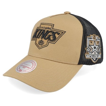 Mitchell & Ness - NHL Beige trucker Cap - Hatstore Exclusive x Los Angeles Kings Archaeo Tan/Black A-frame Trucker @ Hatstore