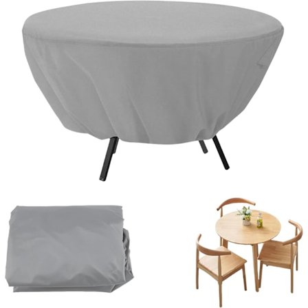 Runt Trädgårdsbordsskydd, Vattentätt, 127 x 58 cm, för Uteplats- och Utomhusmöbler (Grått)