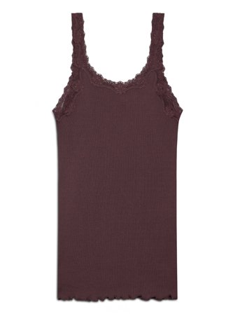 Rosemunde Rwbabette Silk Sl Deep Back Lace To - Brown - L