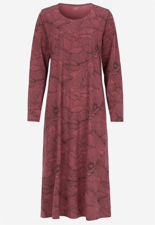 Cellbes of Sweden - Mönstrat, långt nattlinne - mörkrosa / blommig - för damer - 58/60