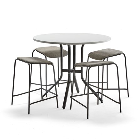 Möbelset VARIOUS + ATTEND, Tisch und 4 Stühle, beige
