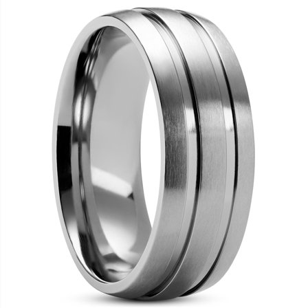 Aesop Reed Silver-tone Titanium Ring for Men - Titanium rings