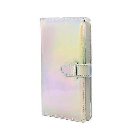 96 Lommer 3-tommer Film Tegnebog PU Læder Fotoalbum Mini Instant Film (sølv)(2stk)