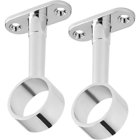 2 stk Garderobestang Sentral støtte for runde garderobestenger Ø 25 mm Garderobestang holder Garderobestang holder