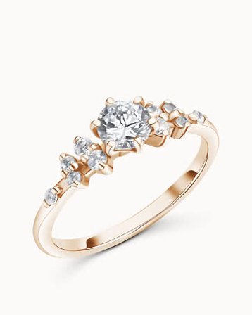 Sidestensring Faye 18K Rose Gull Naturlig Diamant 0.50 Carat - Forlovelsesringer hos Vanbruun