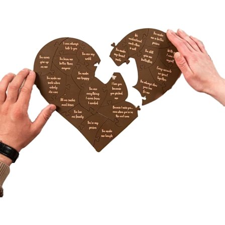 Personlig "Hvorfor jeg elsker dig" puslespil, Graveret kærlighedsgave til hende & ham