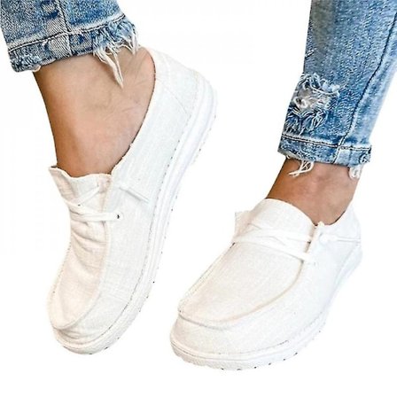 Naisten Pumput Ballerinat Veneilykengät Slip On Vapaa-ajan Loaferit AMS-Perfet Valkoinen
