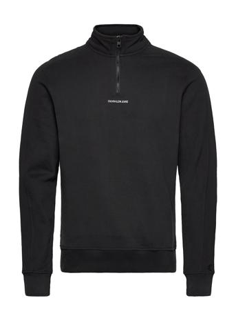 Micro Branding Half Zip Mock Black Calvin Klein Jeans