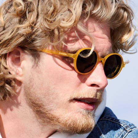 Lunettes de soleil polarisées jaunes Walford Thea à verres bleus pour hommes - Lunettes de soleil polarisantes