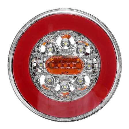 Rund LED 4 i 1 Lastbil Baglygte 12-24v Dynamisk Baglygte Blinklys Bakkelygte Bremsestoplygte Til (haoyi-yuhao