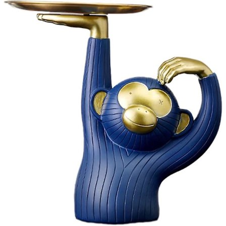 Kakekrukke Ape Statue Skulptur Kunst Harpiks Dekor Gave 25cm