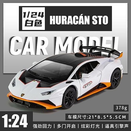 1:24 Lamborghini Huracan Sto Lekebilmodell Diecast Metall Leke Off-road-kjøretøy Bilmodell Simuleringssamling Barnegave