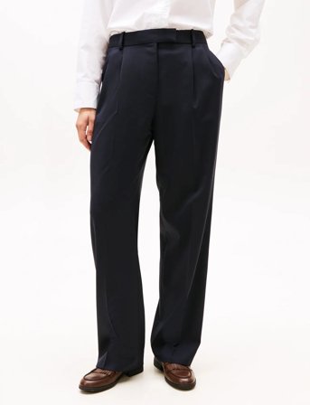 Tommy Hilfiger Timeless Wool Strt Pleat Pant - Navy - 44