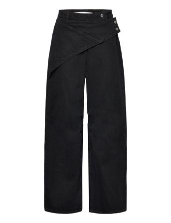 Black Wash Bandana Pants Vide Bukser Svart Cannari Concept*Betinget Tilbud
