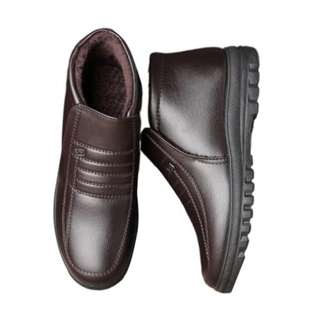 Herr Plysch Foder Mid Top Dress Skor Rund Toe Läder Bootie