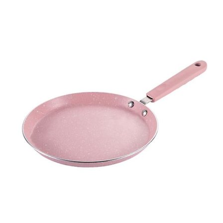 1 stk robust stekepanne i aluminiumslegering for husholdningsbruk med ett håndtak Rosa 37,8X19CM Pink-FA6-