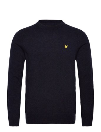 Lyle & Scott Lambswool Blend Crew Neck Jumper Marinblå