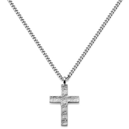 Rustic | Collier à croix rustique en argent sterling 925 pour hommes - Chaînes