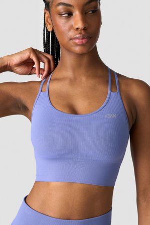 ICANIWILL - Ribbed Define Seamless Sports Bra Violet Blue - Dame - ICIW