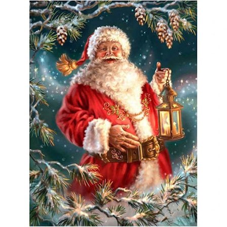 5D Diamantmaleri Julelykt Full Diamant Julenissen K