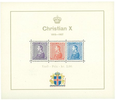 Island 1937 - AFA 190-92 - Miniark - Postfrisk