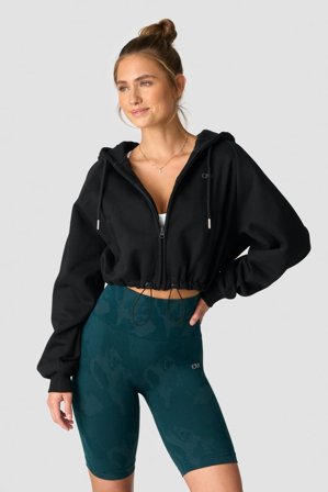 ICANIWILL - Everyday Cropped Hoodie Zip Wmn Black - Dame - ICIW
