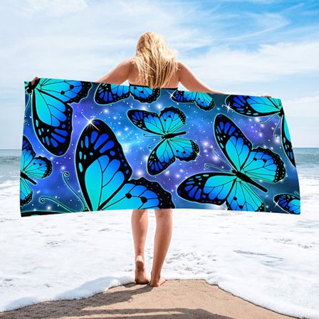 Strandhandduk, ultrafin fiber absorberande strandhandduk, tryckt handduk, strandmatta