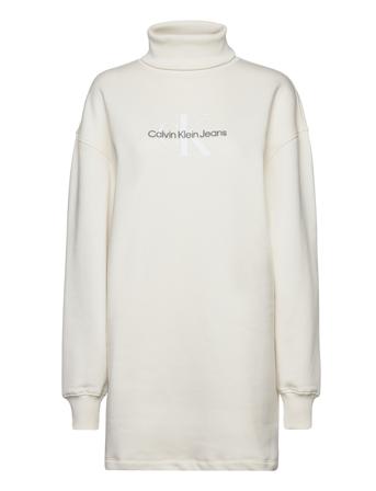 Monologo Roll Neck Dress Cream Calvin Klein Jeans