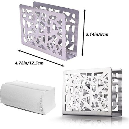 Servetthållare, Servettställ i rostfritt stål, Modern bordservetthållare för köksbänkar, matbord, silver