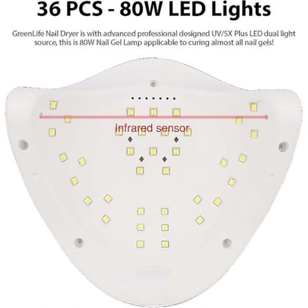 80W UV LED Nagel Lampa Maskin, blötläggningsbar Nagel Gel Polish Härdningstork med 4 Timerinställningar