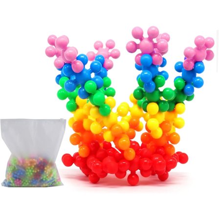 308 stk. Tannhjul Leker for Barn, Plast Byggeklosser Sett, Snøfnugg Leker med Oppbevaringspose, Sikkert Materiale (Tilfeldig Farge)