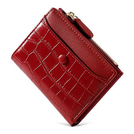 Små punge til kvinder, mode stenmønster, piger pung, tynd og let kortholder organizer, rød