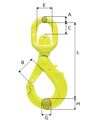 Gunnebo LBK-10-10 Sikkerhetskrok Maks. last: 4T, Verksted & bil