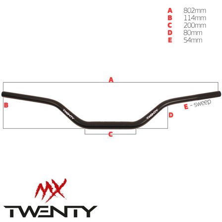 Manillares Twenty Windham Bend Probars 28,6 mm Negro/Negro