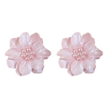 Pearl Blossom Øreringe Blomster Faux Perle Øreringe Blomsterformede Ørestikker Iøjnefaldende Kvinders Ornament Fest Smykker