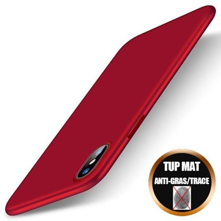 Skal till iPhone X - E.F.CONNECTION - Anti-chock silikongel - Röd matt finish