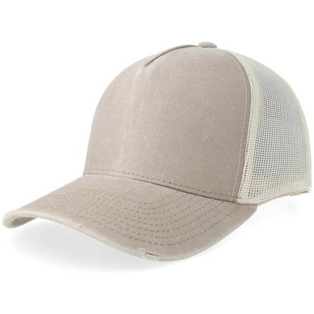 Equip - Beis trucker Gorra - Distressed Stone Pigment Washed A-frame Trucker @ Hatstore