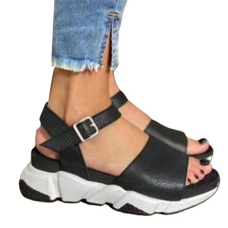 Damsandaler sommaren öppen tå Andas Ankel-Rem Skor Pin Spänne stängning gray 37