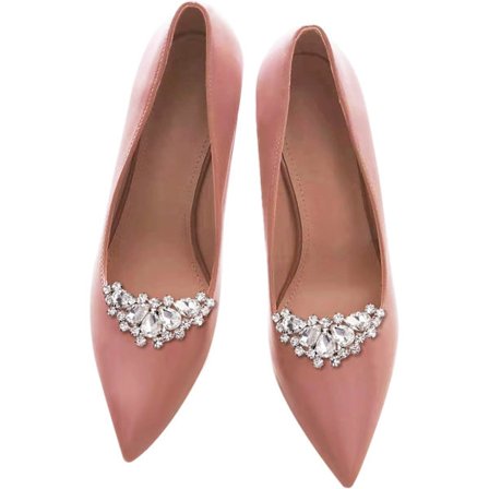 Sølvfarvede skoklips Sko Smykker Dekoration Krystal Skospænde til Bryllupsfest