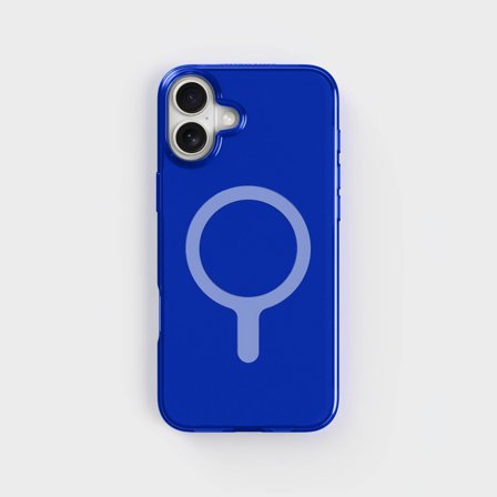Tinted Blue Clear Phone Case with White MagSafe & Free Cable, iPhone 16 Plus