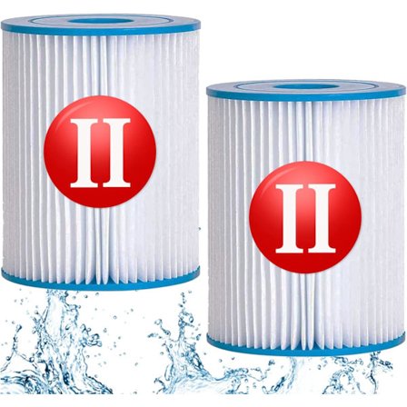 Poolfilter för Bestway typ II, filtertillbehör för uppblåsbara spabad, tvättbar och återanvändbar patron, 4,17 x 5,35 tum (2 stycken)