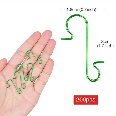 200 Stykker Julekulekrok, Julepyntkroker S-form