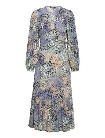 Slsylvia Wrap Dress Patterned Soaked In Luxury