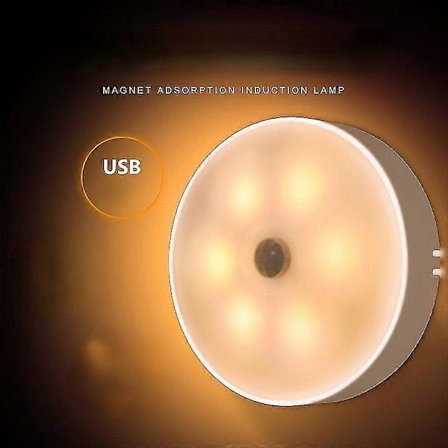 Liiketunnistimella varustettu yövalo, ladattava magneettinen liiketunnistinvalo sisätiloihin, kaappivalo