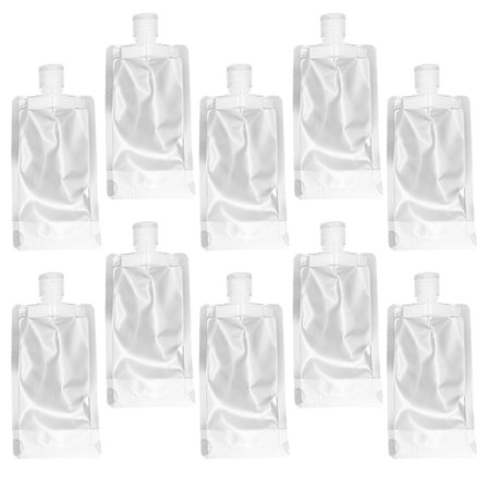 10 stk. klare PET genopfyldelige kosmetikflasker med flip-åbning og drejelukning i rejsestørrelse